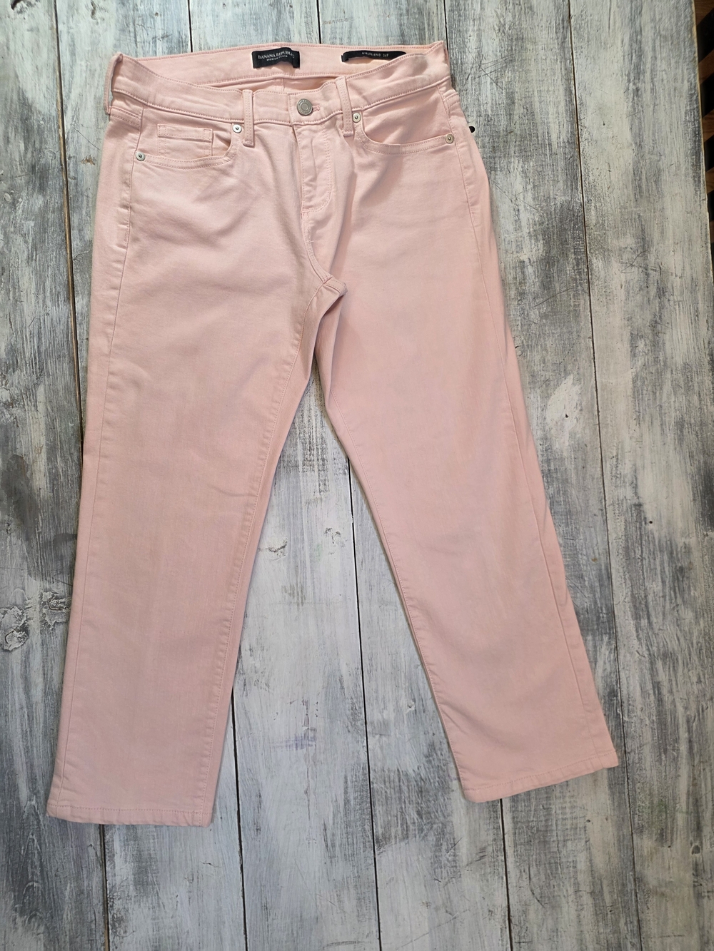 Banana Republic Pastel Pink Women's Straight Cropped Girlfriend Jeans sz 26 P